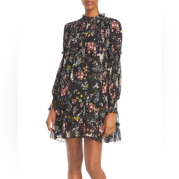 Cinq à Sept Black Floral Mini Dress - Picture 1 of 13